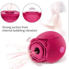 Rose Clitoris Nipples Sucking Vibrator – Red