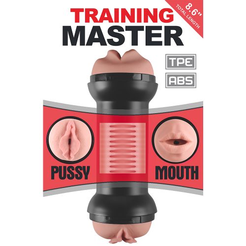 Training Master Double Side Stroker Masturbator Mouth and Pussy