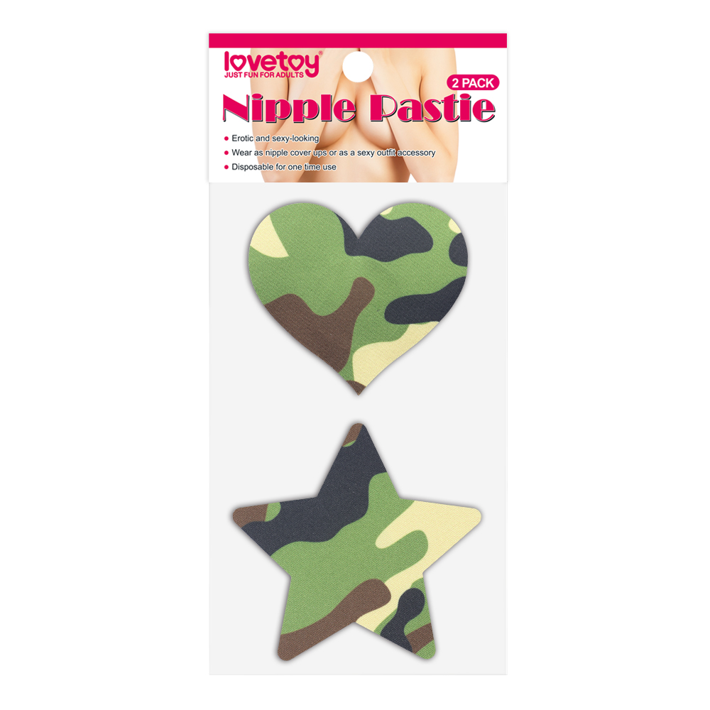 Camo Stars and Heart Nipple Pasties (2 Pack) - Vine Sex Toys Online Store