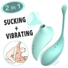2 in 1 Sucking and Egg Vibrator – Green